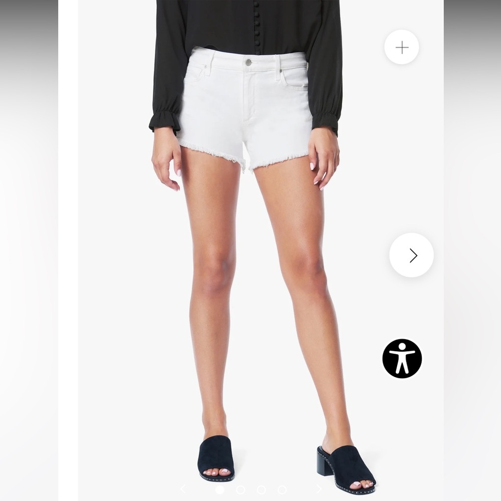 Joe’s The Ozzie Short, 4” Cut Off, Fray Hem, Size 26, White, Preloved